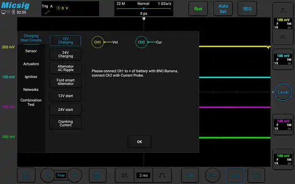 Micsig ATO Series Automotive Oscilloscope - 100MHz to 300MHz, 2/4 Channels