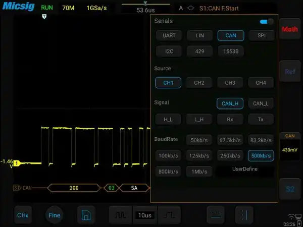 Micsig GEN 4 STO Series Tablet Oscilloscope - 100MHz to 200MHz, 2/4 Channels