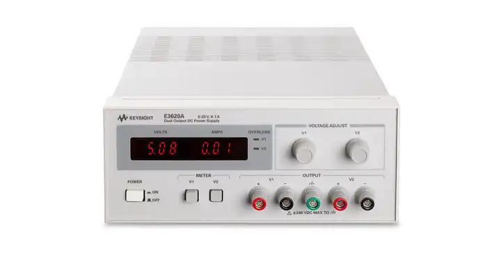 Keysight E3620A 50W Dual Output Power Supply - Two 25V, 1A Outputs