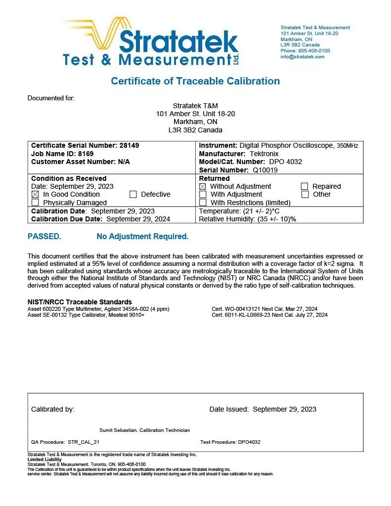 Tektronix DPO4032 350MHz Digital Phosphor Oscilloscope - 2.5GS/s Calibrated
