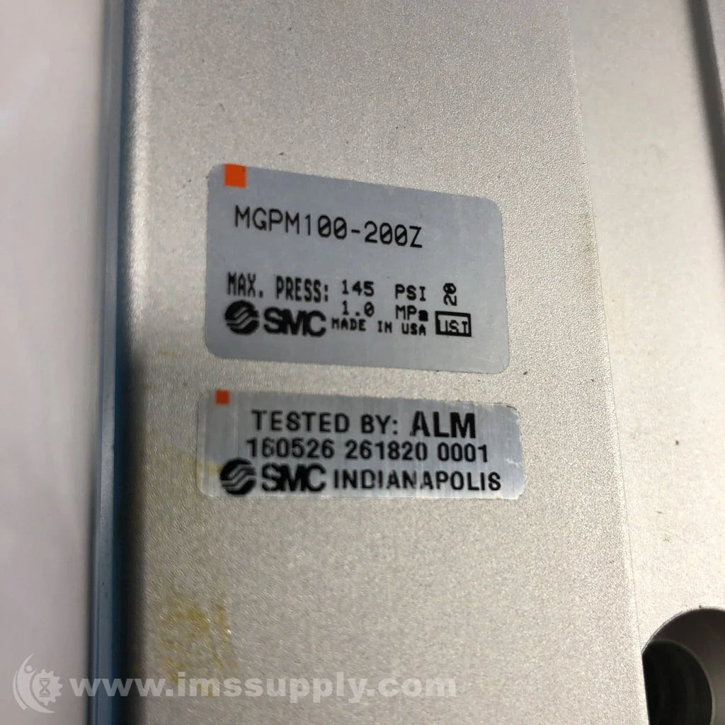 SMC MGPM100-200Z Compact Guide Cylinder with 200mm Stroke - ZYYKZ Test Equipment
