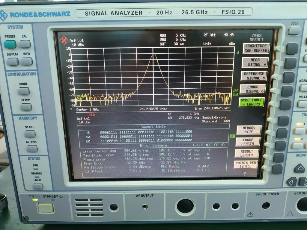 Rohde & Schwarz FSIQ26 Signal Analyzer 20 Hz to 26.5 GHz - ZYYKZ Test Equipment