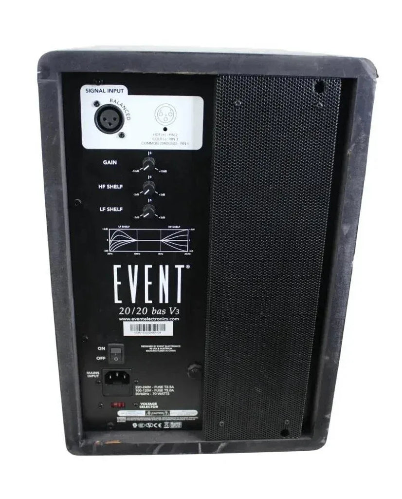Event Electronics 20/20 BAS V3 Professional Studio Monitor Pair - Black - ZYYKZ Test Equipment