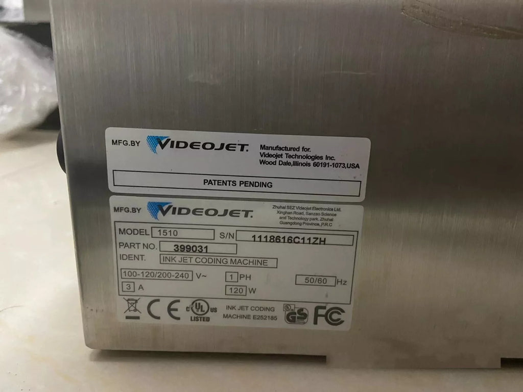 VIDEOJET 1510 Inkjet Printer - Used, Model #N988P YF