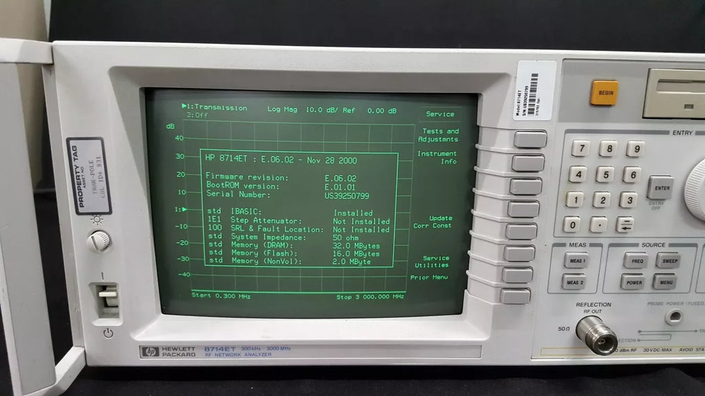 Agilent 8714ET RF Network Analyzer 300 kHz to 3 GHz - ZYYKZ Test Equipment