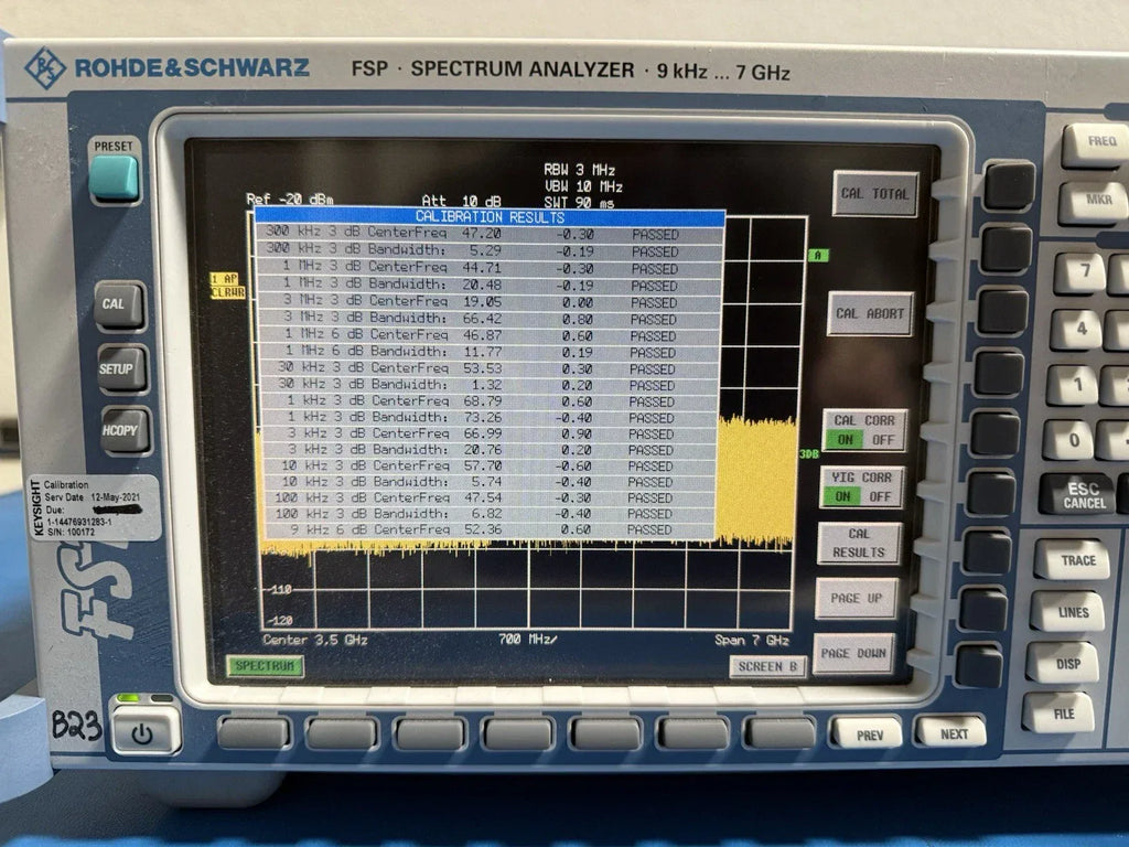 R&S FSP7 Spectrum Analyzer 9 kHz to 7 GHz with FSP-K90 & FSP-B4 Options - ZYYKZ Test Equipment