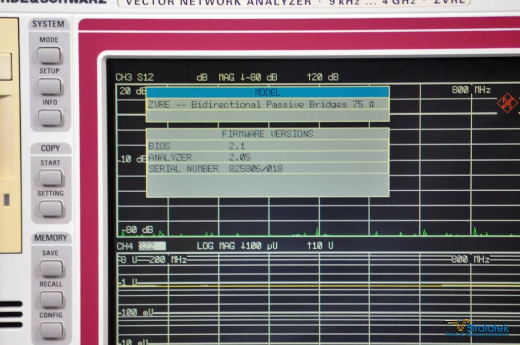 Rohde & Schwarz ZVRE Vector Network Analyzer 9kHz - 4GHz 75Ω