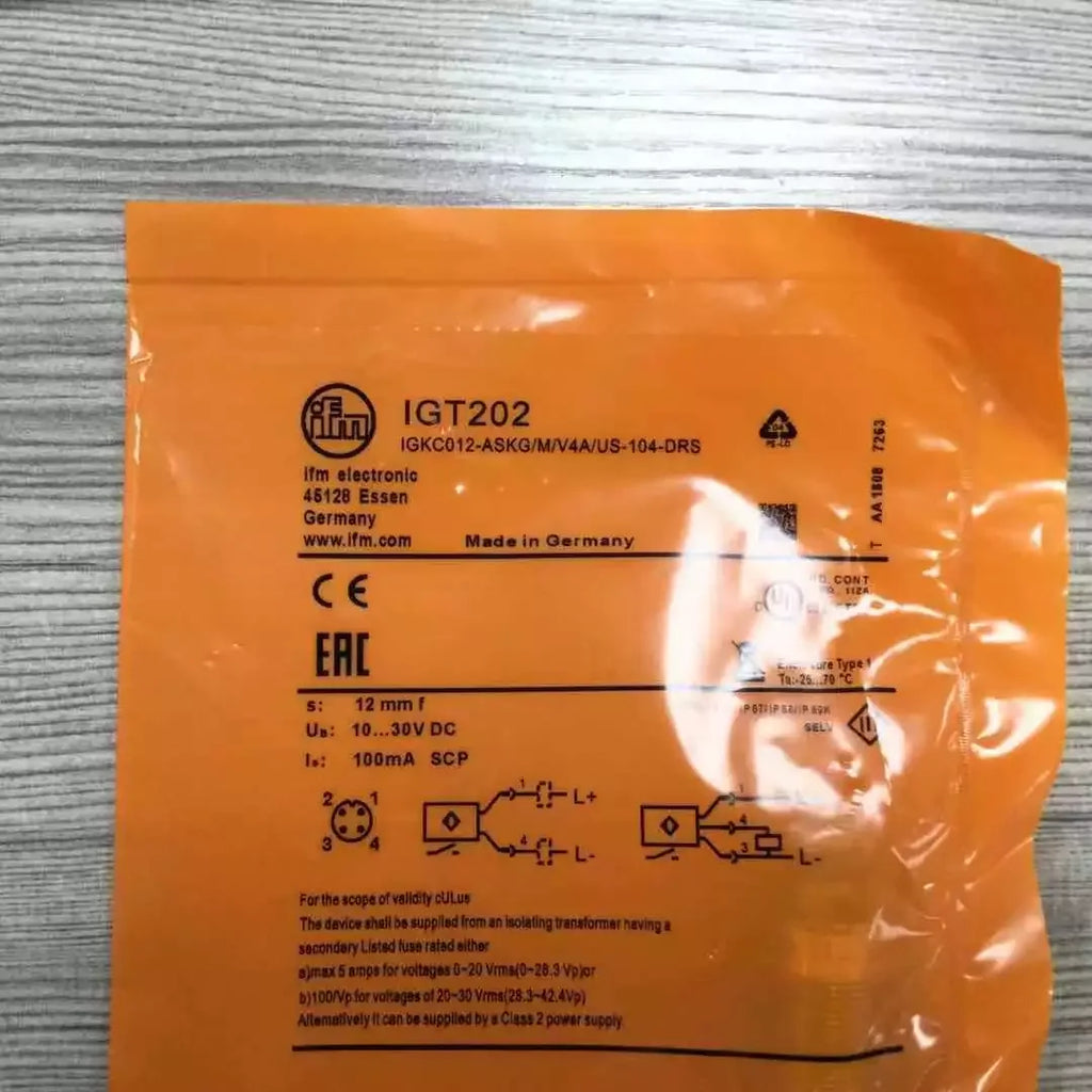 IFM IGT202 Inductive Proximity Sensor - High Precision Switch - ZYYKZ Test Equipment