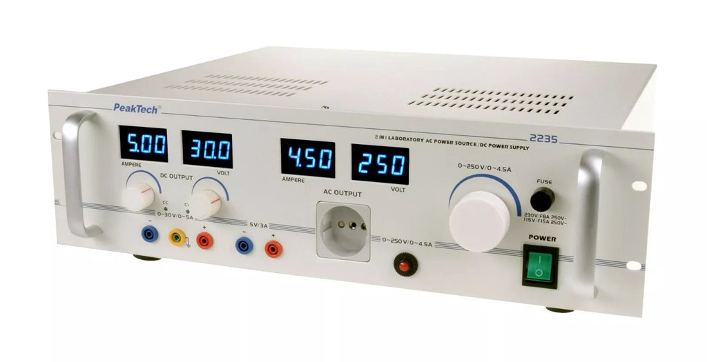 Peaktech P2235 AC Power Source & DC Power Supply - 1kW, 30V/5A, 5V/3A Fixed