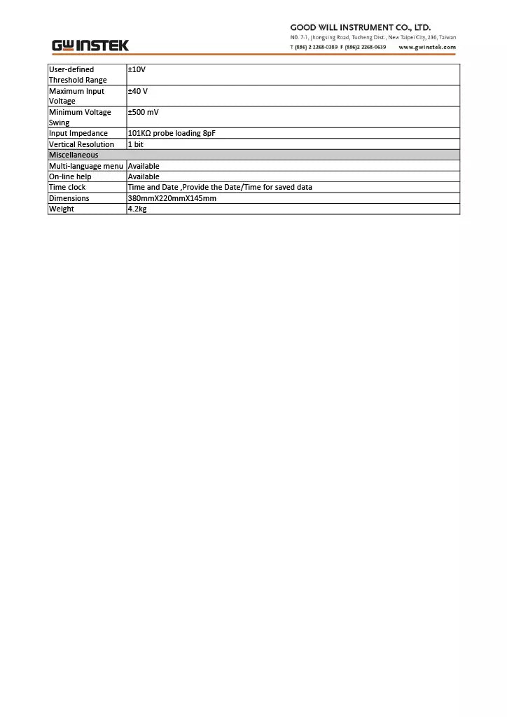 GW Instek GDS-2304A Digital Storage Oscilloscope - 300MHz, 4 Channel, 2GS/s DSO VPO