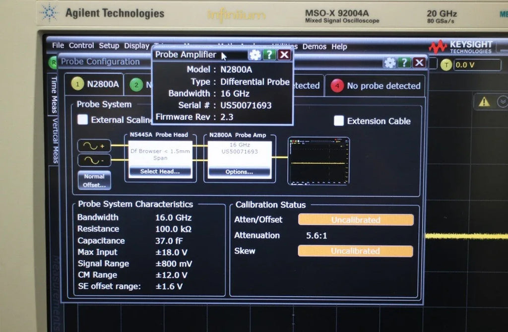Keysight N2800A 16 GHz InfiniiMax III Series High-Frequency Probe Amplifier - ZYYKZ Test Equipment
