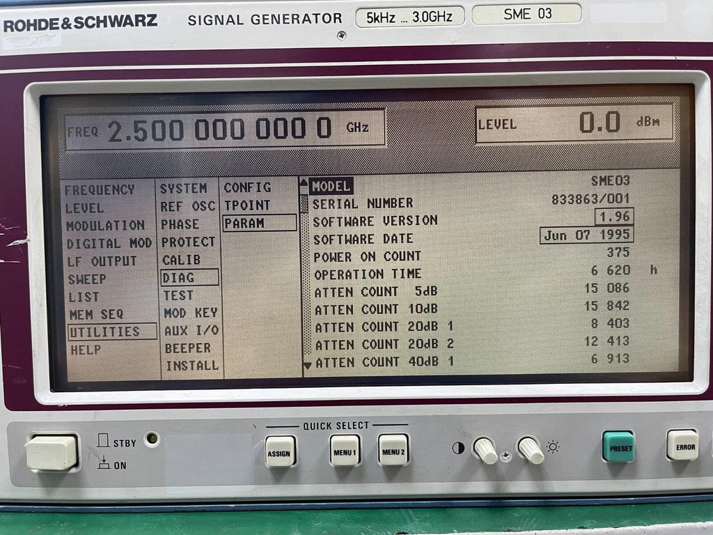 Rohde & Schwarz SME03 RF Signal Generator 5 kHz to 3 GHz - ZYYKZ Test Equipment
