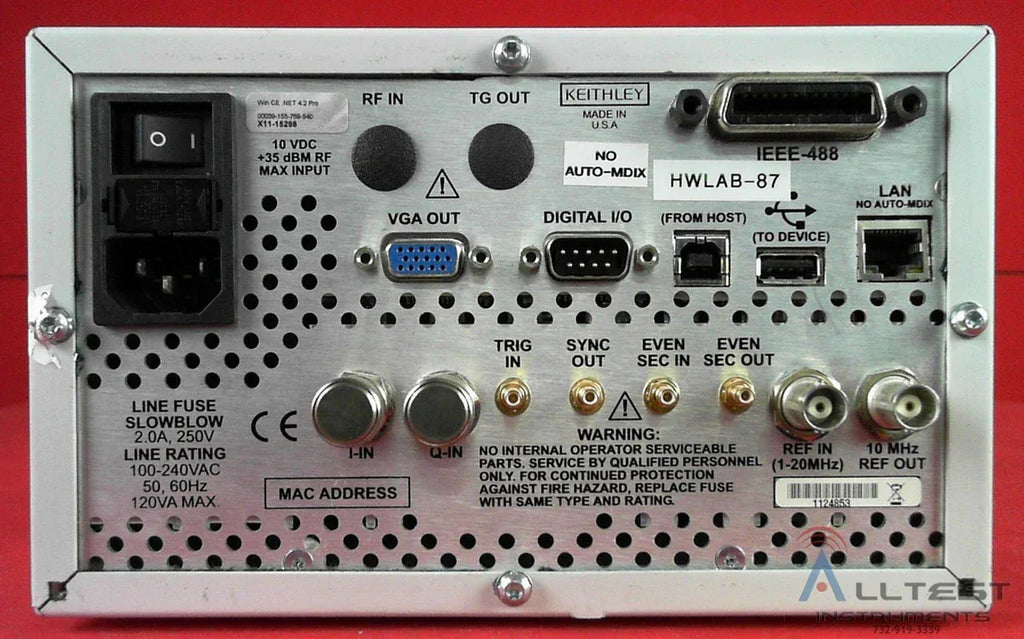Keithley 2810 RF Vector Signal Generator 400 MHz to 2.5 GHz - ZYYKZ Test Equipment