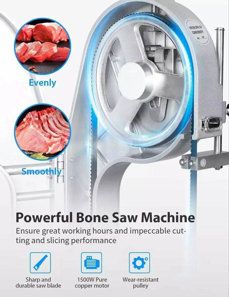 Commercial 1100W Large Meat and Fish Bone Saw Cutter Machine 220V - ZYYKZ Test Equipment