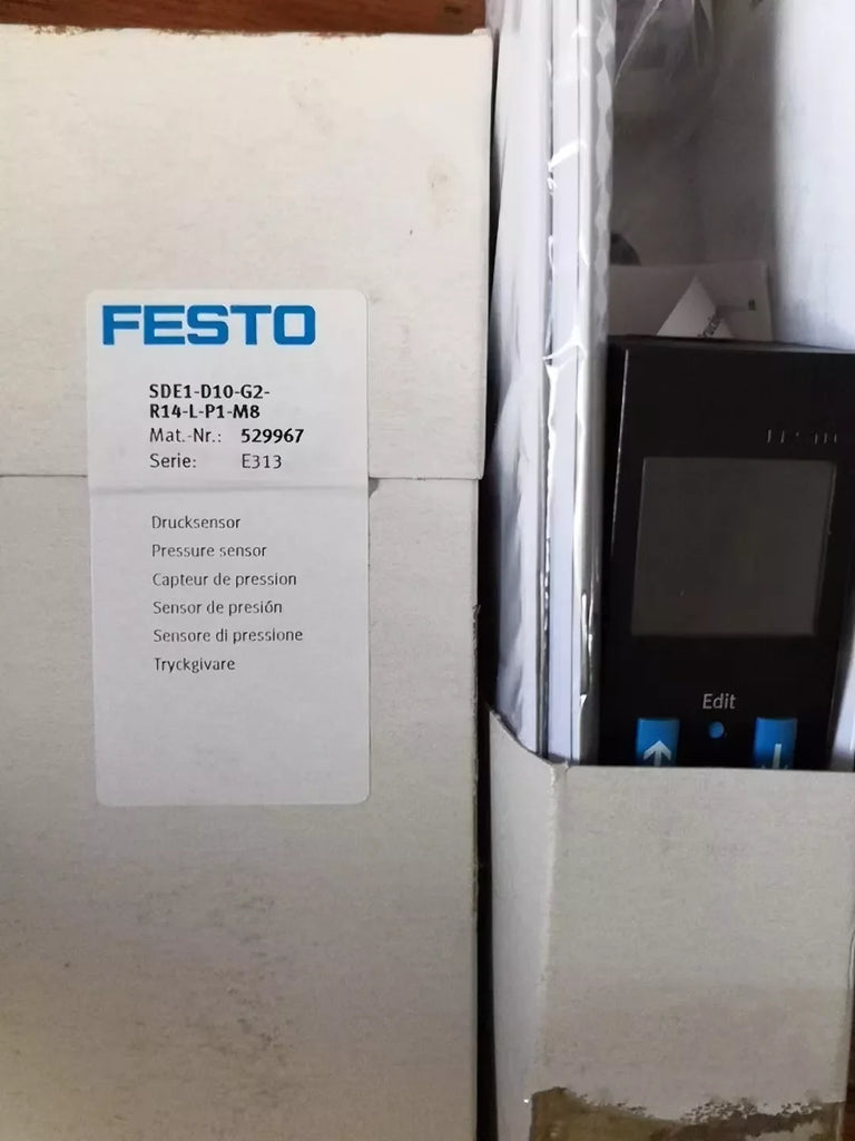 Festo SDE1-D10-G2-R14-L-P1-M8 529967 Industrial Pressure Sensor - ZYYKZ Test Equipment