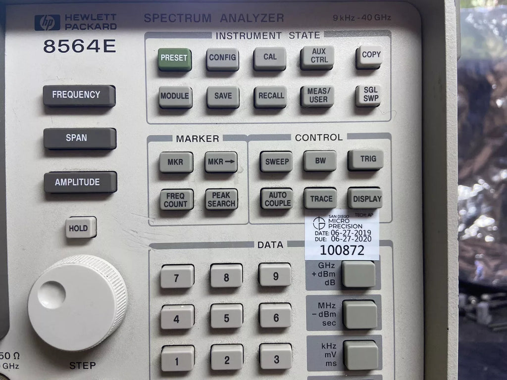 HP Agilent 8564E/EC Spectrum Analyzer 20Hz-40GHz with Color LCD, Options 6 & 7, Calibrated - ZYYKZ Test Equipment