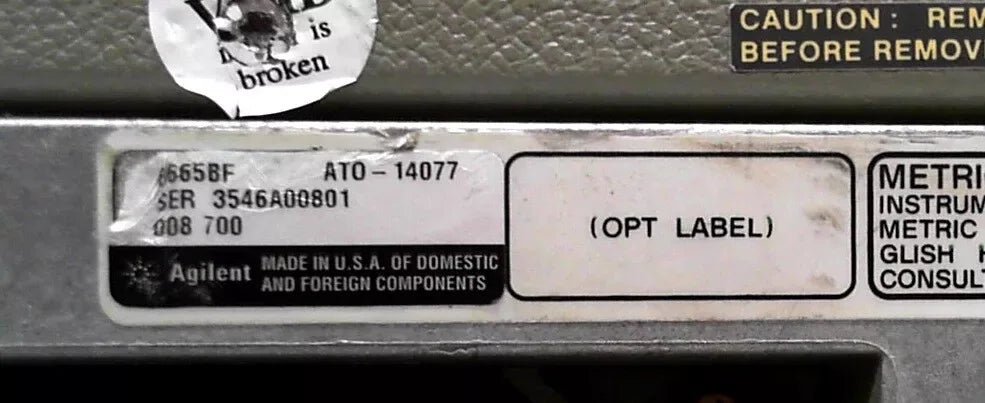 Agilent 8665B Signal Generator 0.1-6000 MHz - ZYYKZ Test Equipment