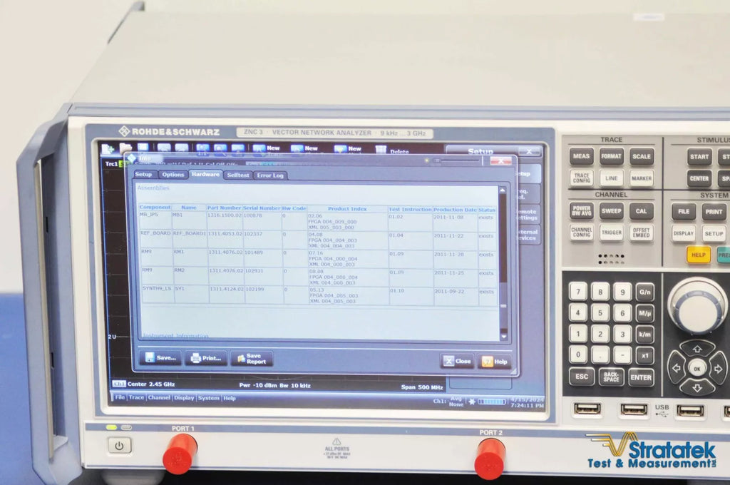 Rohde & Schwarz ZNC3 2-Port Network Analyzer 9 kHz - 3 GHz with 130 dB Dynamic Range