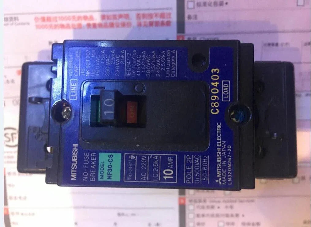 MITSUBISHI NF30-CS 2-Pole 10A Miniature Circuit Breaker - ZYYKZ Test Equipment