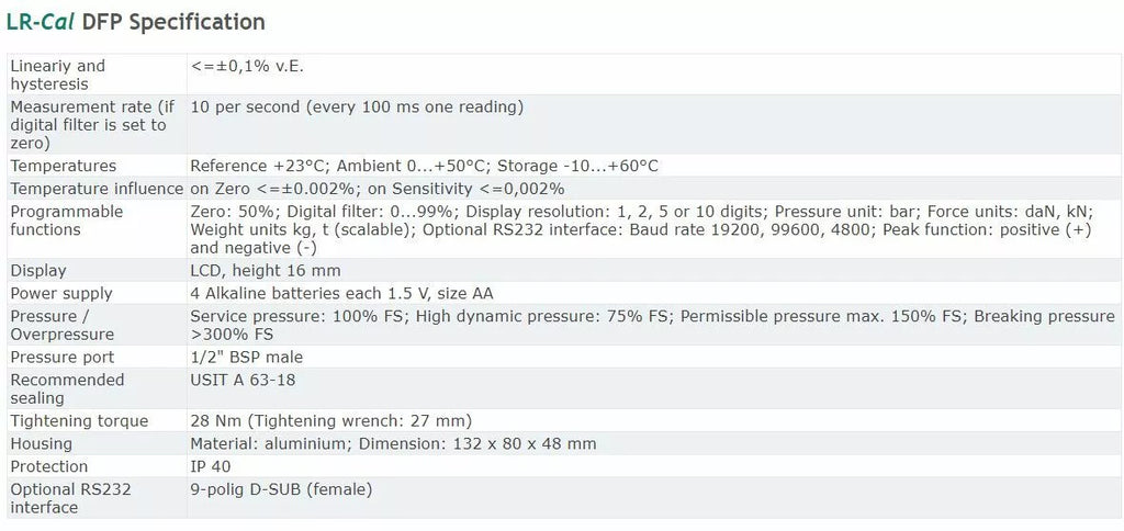 LR-Cal DFP Digital Force, Weight, and Pressure Gauge with ±0.1% Accuracy