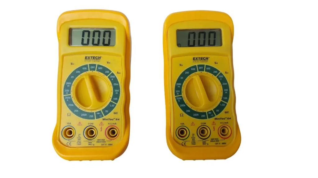 Lot of 2 Extech Minitec 24 Digital Multimeters with Auto-Ranging - ZYYKZ Test Equipment