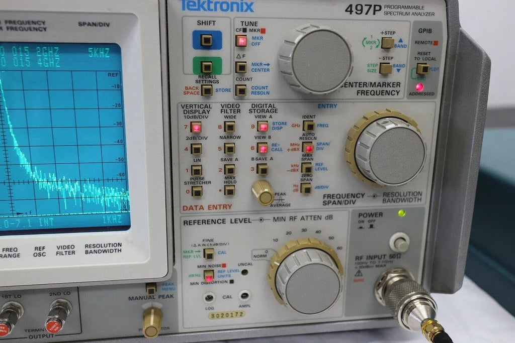 Tektronix 497P Portable Spectrum Analyzer with 9 kHz to 1.8 GHz Frequency Range - ZYYKZ Test Equipment