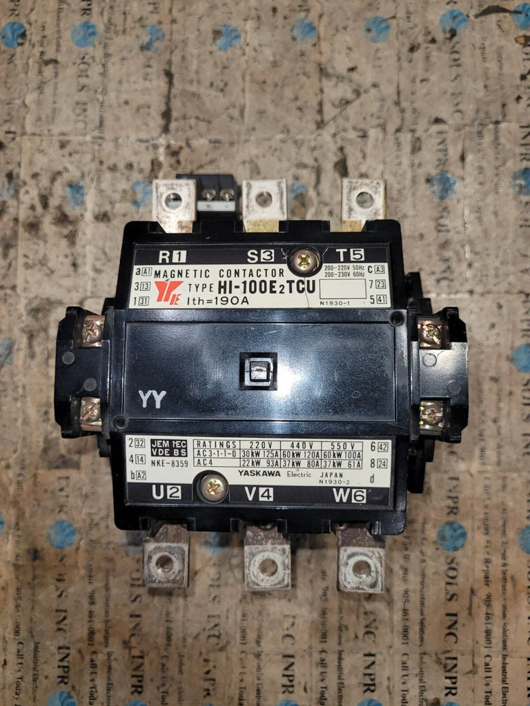 Yaskawa HI-100E2TCU Magnetic Contactor AC 220V 190A - ZYYKZ Test Equipment