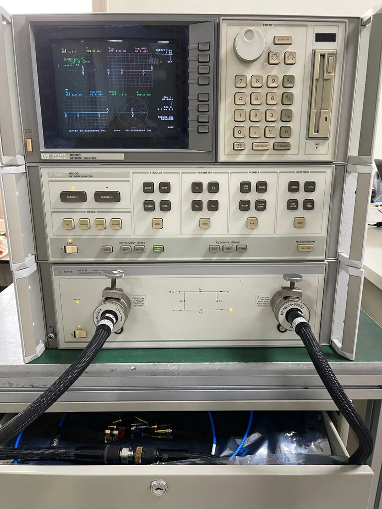 HP Agilent 8510C Vector Network Analyzer System 45 MHz - 50 GHz with HP83650B Signal Generator (CRT) - ZYYKZ Test Equipment
