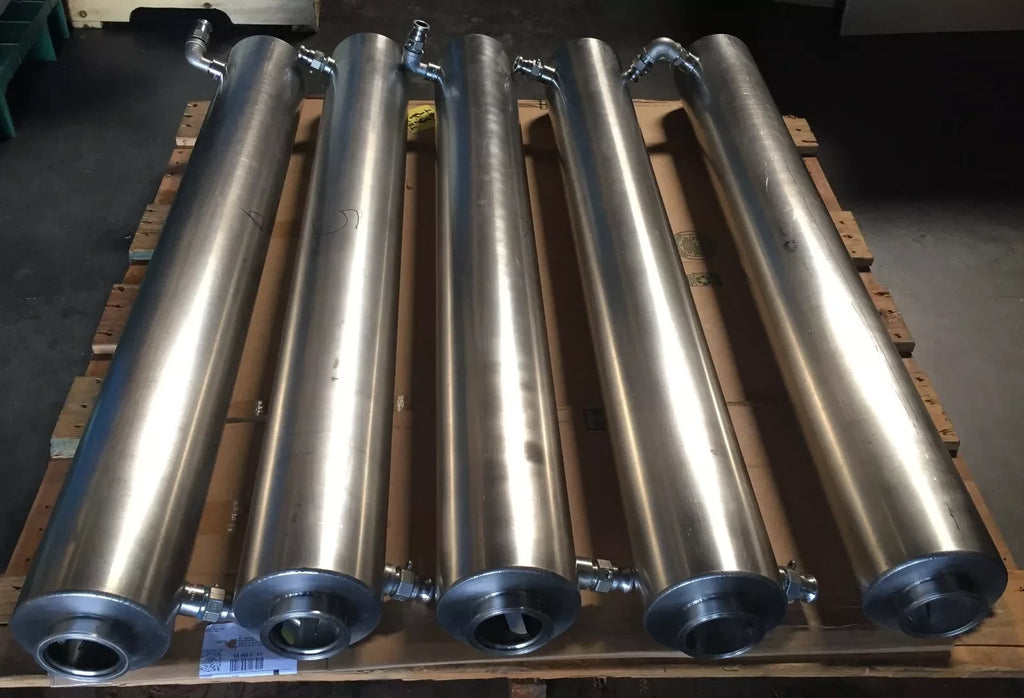 OMC B16 Jacketed Stainless Steel Heat Exchanger, 6 Diameter x 48 Length with 2 Spiral Blades - ZYYKZ Test Equipment