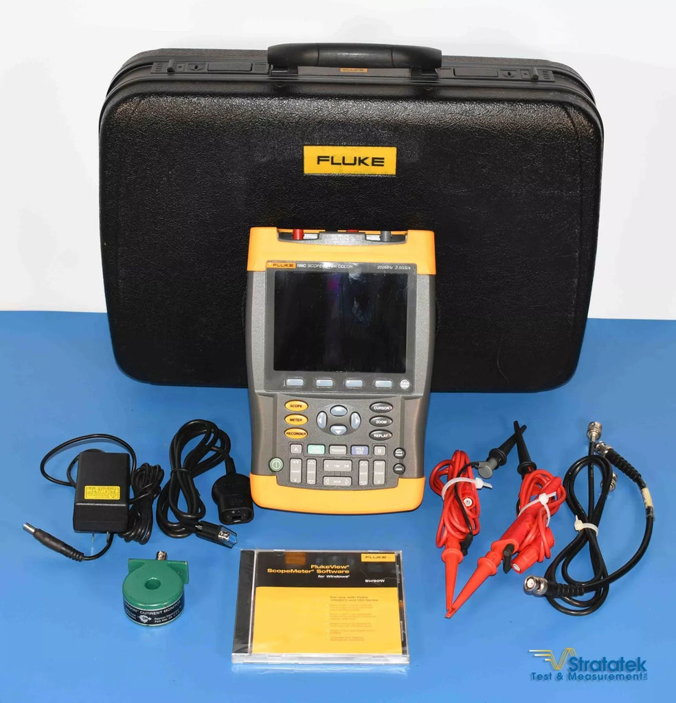 Fluke 199C ScopeMeter 200MHz Color Oscilloscope - NIST Calibrated