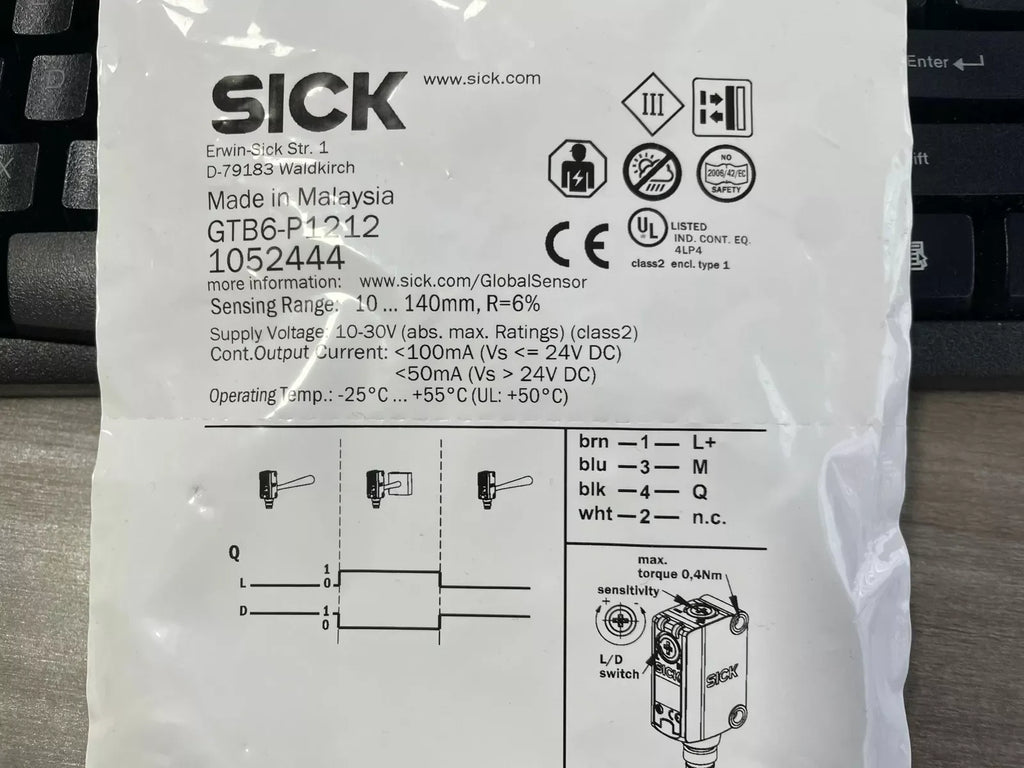 SICK GTB6-P1211 Photoelectric Switch Sensor - Model 1052444 - ZYYKZ Test Equipment