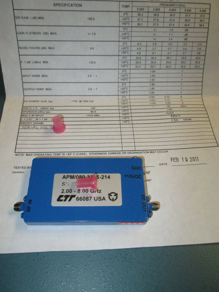 Wideband RF Power Amplifier 2-8 GHz - ZYYKZ Test Equipment