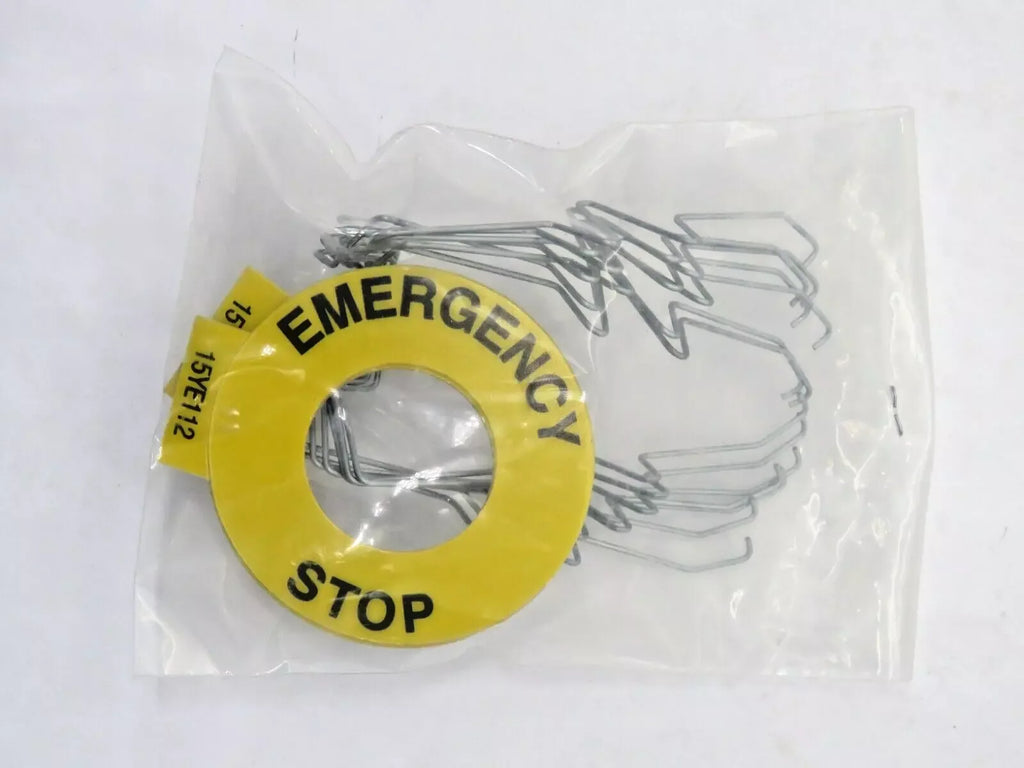 15YE112 Emergency Stop Push Button with Safety Label Ring Cover - Industrial Control - ZYYKZ Test Equipment