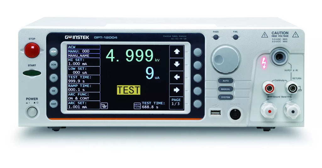 GW Instek GPT-12004 Safety Analyzer Tester - Hi-Pot 200VA AC/DC IR GB Hipot