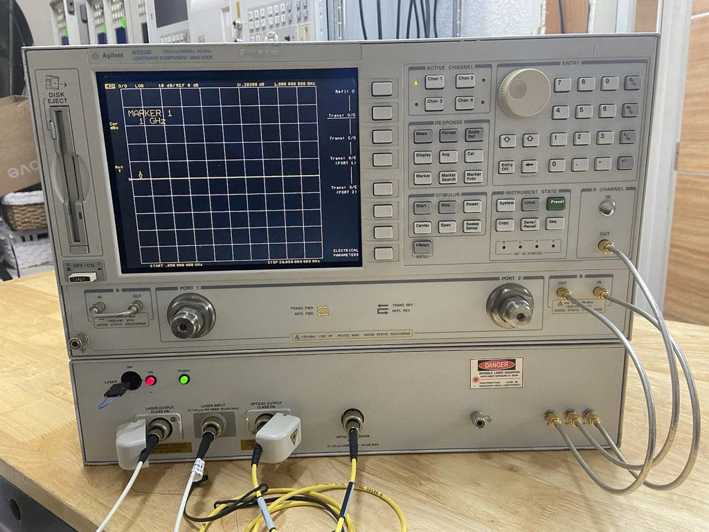 Agilent 8703B / 8720ES Lightwave Component Network Analyzer 50MHz-20GHz OPT:155 - ZYYKZ Test Equipment