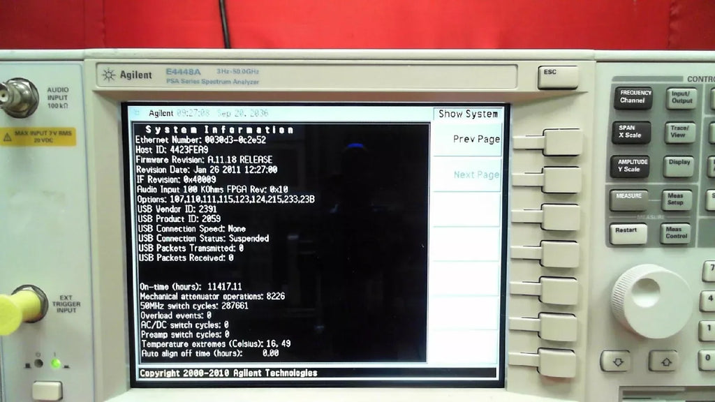 Keysight E4448A PSA Series Spectrum Analyzer 3 Hz to 50 GHz - ZYYKZ Test Equipment