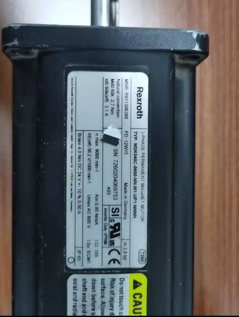 Rexroth MSK040C-0600-NN-M1-UP1 3-Phase Servo Motor R911306388 - ZYYKZ Test Equipment