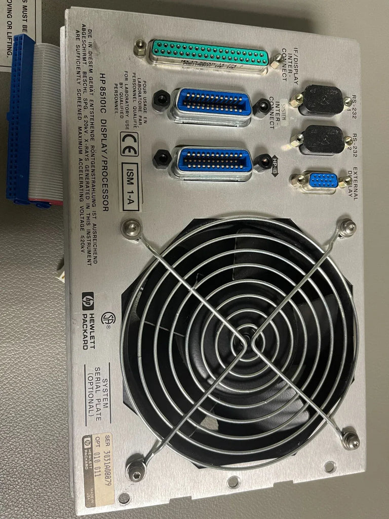 HP Agilent 85101C Rear Panel Assembly with Cooling Fan for Display Processor - ZYYKZ Test Equipment