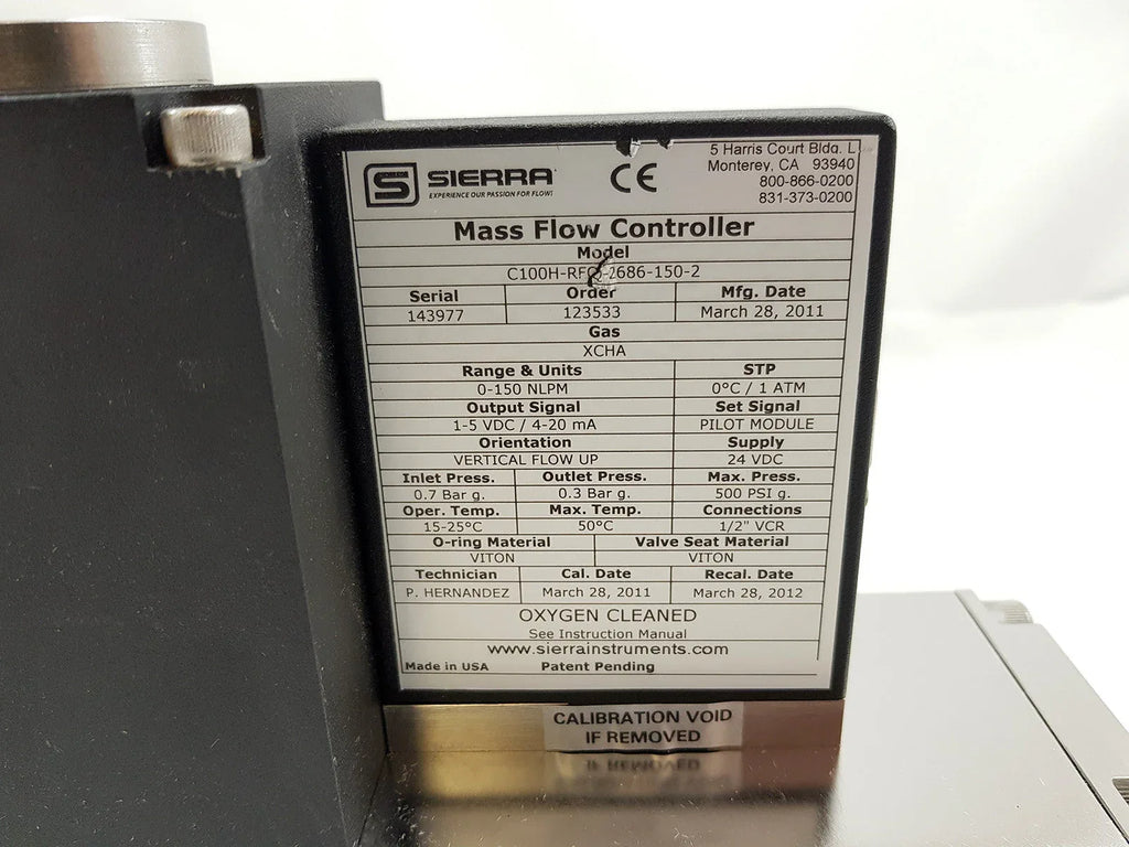 SIERRA C100H-RFQ-2686-150-2 High-Precision Mass Flow Controller - ZYYKZ Test Equipment