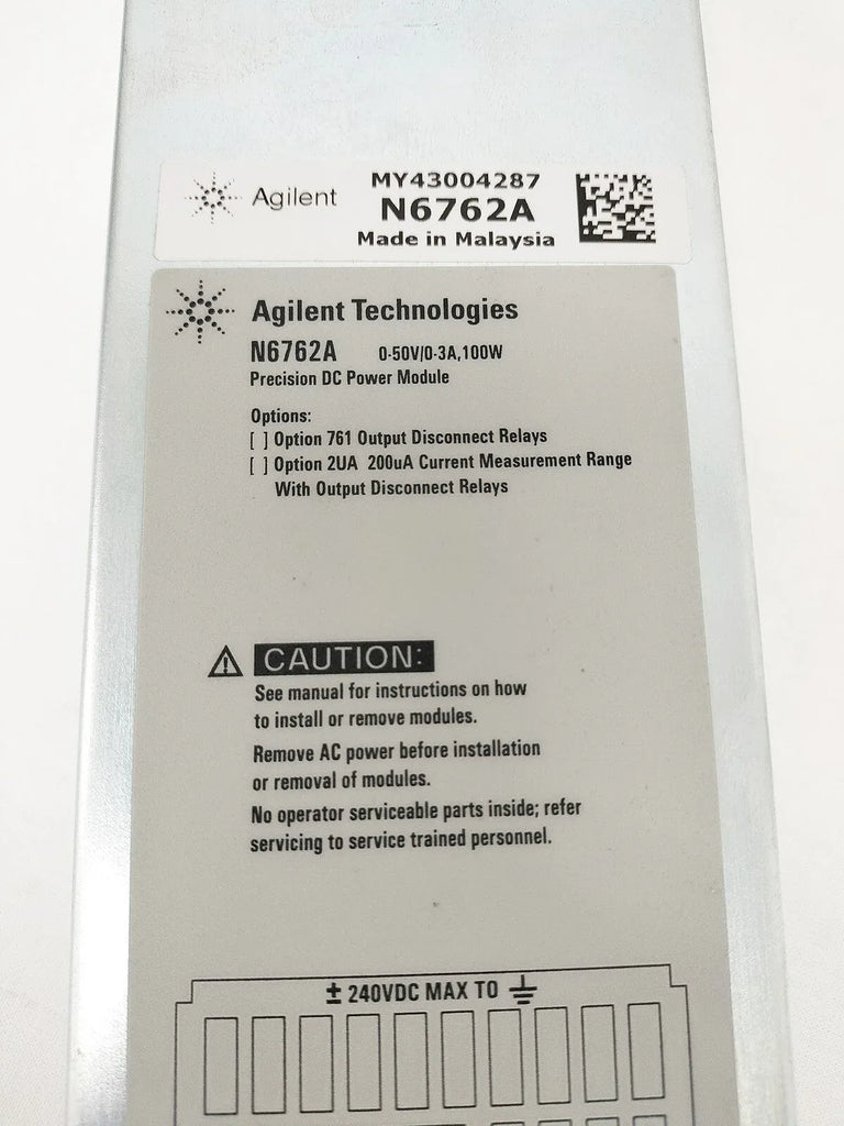 Agilent N6762A 60V/3A Power Module for Modular Power Supplies - ZYYKZ Test Equipment