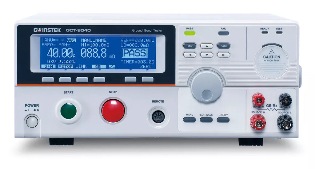 GW Instek GCT-9040 AC Ground Bond Tester - 40A, 1mΩ to 650mΩ