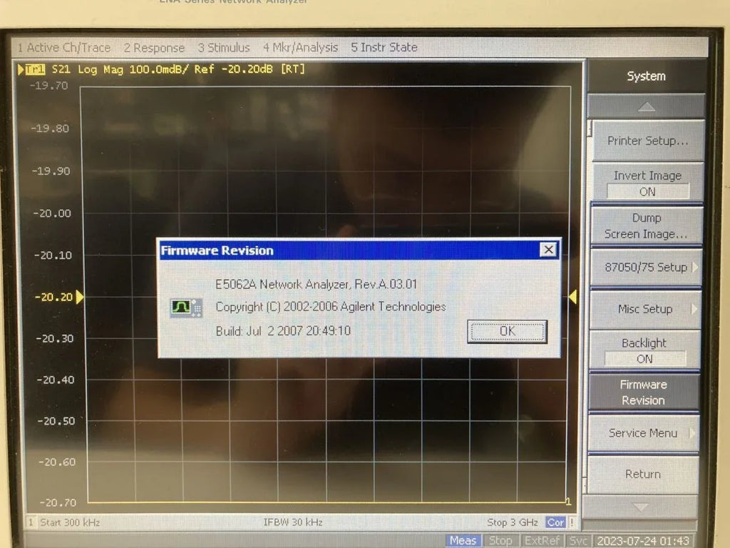 Agilent E5062A Network Analyzer 300 kHz to 3 GHz - ZYYKZ Test Equipment