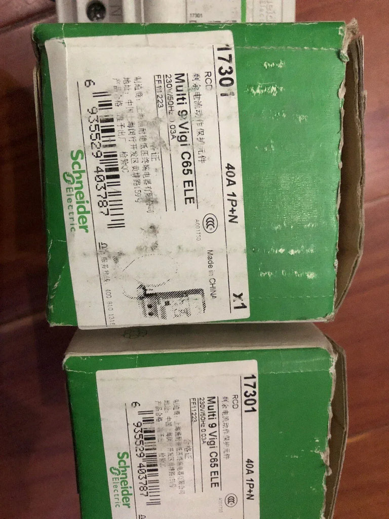 Schneider Electric Multi 9 Vigi C63 40A 1P+N RCBO Circuit Breaker - ZYYKZ Test Equipment
