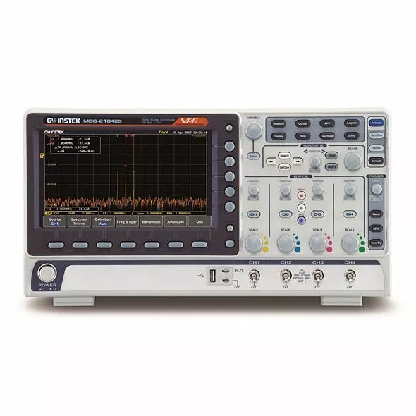 GW Instek MDO-2104EG 100MHz 4-Channel Digital Oscilloscope with Spectrum Analyzer and 25MHz AWG