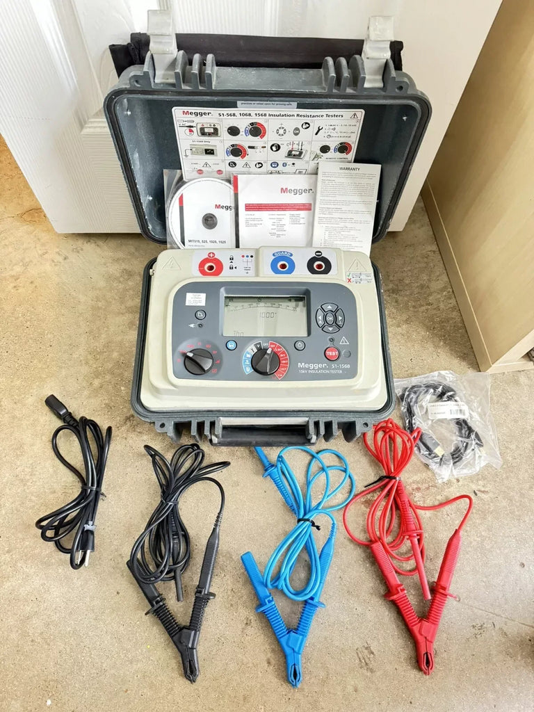 MEGGEE S1-1568 15kV High Voltage Insulation Resistance Tester with Test Leads - ZYYKZ Test Equipment
