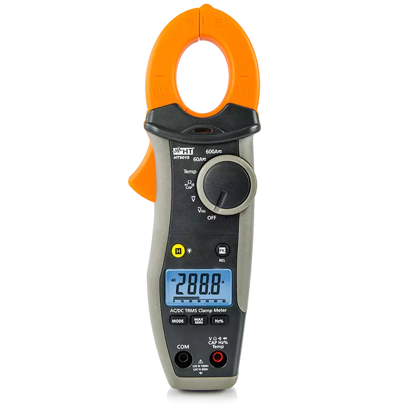 HT Instruments HT9015 AC/DC TRMS 600A CAT IV Clamp Meter with Temperature Measurement