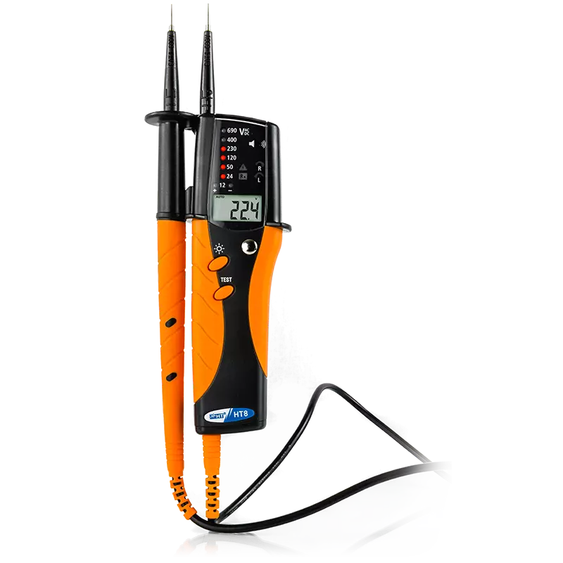 HT Instruments HT8 2-Pole Multifunction Tester with LED and LCD Indicators