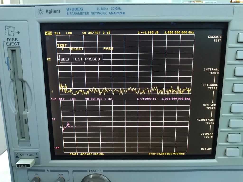 Agilent 8720ES Network Analyzer - 50 MHz to 20 GHz with Options 1D5, 010, 085, 089 - ZYYKZ Test Equipment