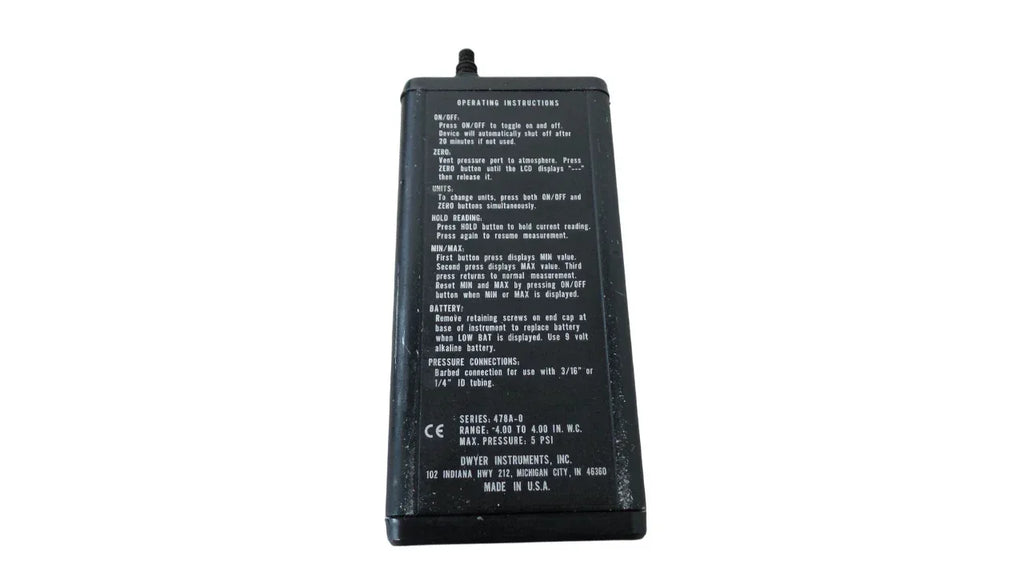 Dwyer 478A Digital Manometer with High Accuracy and Advanced Features - ZYYKZ Test Equipment