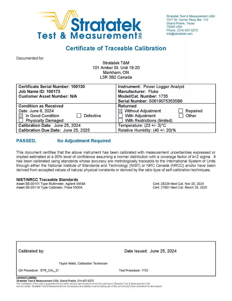 1735 3-Phase Power Logger with PQA Analysis and 3000A CT Calibration